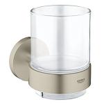 nikkel brstet holder med krystalglas essentials grohe