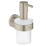 nikkel brstet holder med sbedispenser essentials grohe