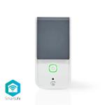 hvid grå ios android c 40 - -30 7 7 cee f type stik eu w 3680 effektmåler ip44 wi-fi plug smart smartlife nedis