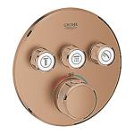 sunset warm børstet ventiler 3 med termostat forplade brus smartcontrol grohtherm grohe