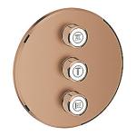 sunset warm børstet sæt kontrol volume triple forplade smartcontrol grohtherm grohe