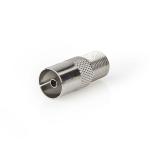 box stk 1 slv metal lige ohm 75 nikkelplateret hun coax hun f adapter antenne satellit