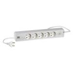 alu hvid ledning meter 5 1 og afbryder med 2xusb med jord uden 5-stikdåse lk