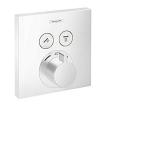 hvid mat udtag 2 til afspærring med indbygning termostatarmatur showerselect hansgrohe