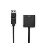 box sort runde m 20 0 1080p opløsning maksimal nikkelplateret han vga han displayport vga-kabel