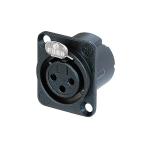 black housing metal contacts silver female pole 3 mount panel xlr