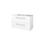 højglans hvid 101x46cm håndvask med møbelsæt basicline sanibell