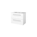 højglans hvid 81x46cm håndvask med møbelsæt basicline sanibell