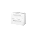 højglans hvid 81x40cm håndvask med møbelsæt basicline sanibell
