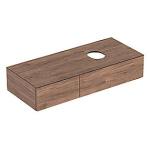 hickory nøddetræ skuffer 2 med 1200x510x235mm vaskeskab variform geberit