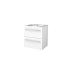 højglans hvid 61x46cm håndvask med møbelsæt basicline sanibell