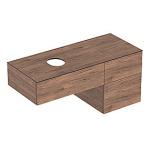 hickory nøddetræ skuffer 3 med 1200x510x550mm vaskeskab variform geberit