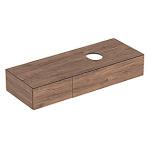 hickory nøddetræ skuffer 2 med 1350x510x235mm vaskeskab variform geberit