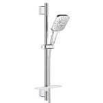 mm 750 1 bruserslange silverflex vgholdere med 600mm brusestang med brusestangst cube smartactive rainshower grohe