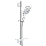 mm 750 1 bruserslange silverflex vgholdere med 600mm brusestang med brusestangst cube smartactive rainshower grohe