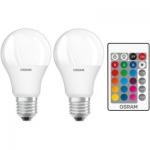 2-pak mat dmpbar e27 827 9w standard remote rgbw star led ledvance