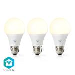 stk 3 a60 ios android k 2700 hvid varm w 9 lm 800 e27 wi-fi led-pære smartlife nedis