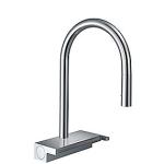 krom udtræksbruser med tud 220mm køkkenarmatur m81 select aquna hansgrohe