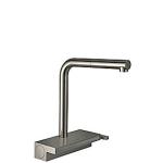 steel-optik udtrækstud med tud 210mm køkkenarmatur m81 select aquna hansgrohe