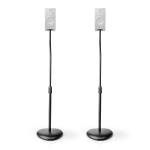 sort stål abs justerbar højde kg 5 4 stand universal mount speaker nedis