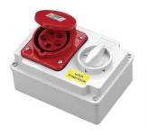 interlock med ip44 polet 5 400v 32a afbryder med stikkontakt cee
