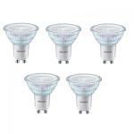 pak 5 - 50w dæmpbar 36 lumen 345 gu10 827 7w 4 value ledspot master philips