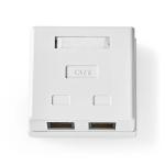 plastikpose hvid pvc guldplateret lige cat6 utp u ports 2 vggen p netvrksvgboks