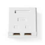 plastikpose hvid pvc guldplateret lige cat6 ports 2 væggen på netværksvægboks