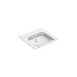 glasur antibakteriel og rengøringsvenlig overløb med hanehul med 600x550mm håndvask comfort sfera catalano