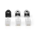 box grå pvc stk 10 guldplateret lige cat6 utp strenget fast through pass rj45 rj45-stik