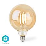 stk 1 globe ios android glas k 3000 - 1800 hvid varm w 7 lm 806 e27 wi-fi glødepære led smartlife nedis