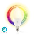 stk 1 stearinlys ios android k 6500 - 2700 hvid kølig til varm rgb w 9 4 lm 470 e14 wi-fi pære farve fuld smartlife nedis