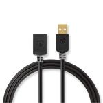 box antracit pvc runde m 0 3 guldplateret mbps 480 hun usb-a han usb-a 0 2 usb usb-kabel