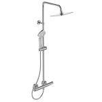 forkromet termostatarmatur med brusesystem t100 idealrain standard ideal