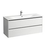 højglans hvid softclose sortgreb 120cm møbelpakke palace laufen