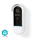 hvid nattesyn bevægelsessensor med ip54 inkluderet ikke microsd cloud 1080p hd full ios android transformer batteri wi-fi dørtelefon video smartlife nedis