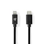 konvolut sort pvc runde m 00 2 nikkelplateret mbps 480 han usb-c 8-pin lightning apple 0 2 usb kabel lightning