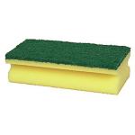 -10stk skureeffekt grov polyether polyester nylon gul grn 2cm 14x7x4 skuresvamp