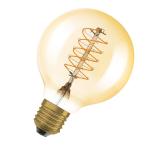 dæmpbar e27 37w 822 8w 4 420lm tynd ultra filament spiral guld globe80 led 1906 vintage osram