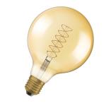 dmpbar e27 48w 822 7w 600lm tynd ultra filament spiral guld globe125 led 1906 vintage osram