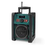 sort grøn bærehåndtag ip65 vækkeur bluetooth w 15 digital strømforsyning batteri skærm hvid sort 2 2 fm dab byggepladsen på radio radio dab nedis