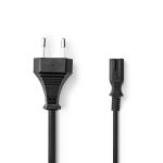 box sort pvc fladt m 00 3 nikkelplateret lige lige iec-320-c7 mand euro strømkabel