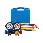 æske og slanger med r22 tr422abcd og r134a r410a r32 manifold 4-vejs tecnosystemi