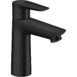 ventil op løft med matsort coolst håndvaskarmatur talise110 hansgrohe