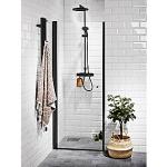 sort mat lige easyclean glas klart hærdet 6mm aluprofil justerbar 79x200 svingdør vetro