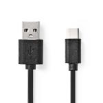 blister sort pvc runde m 10 0 nikkelplateret mbps 480 w 60 han usb-c han usb-a 0 2 usb usb-kabel