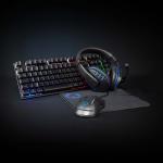 layout nd qwerty sort musemåtte og mus headset tastatur 5-i-1 kit combo gaming nedis
