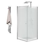 dør 1 lige easyclean glas silkemat hærdet 6mm aluprofil justerbar 79x200 svingdør vetro