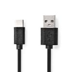 label sort pvc runde m 00 3 nikkelplateret mbps 480 w 15 han usb-c han usb-a 0 2 usb usb-kabel