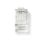 box gennemsigtig pvc stk 1 guldplateret lige cat6 utp stranded han rj45-stik